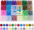XSEINO About 1200PCS 6mm Glass Beads Bracelet Making Kit, 24 Colorful Nature by XSEINOiscreating%EF%BC%81