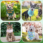 Sweetude 100 Pcs Plaid Dog Bandanas Bulk Paw Print Dog Scarf Bibs Puppy Pet - Image 2