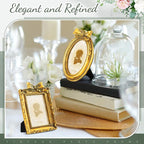 Vicenpal 3 Pcs Tiny Picture Ornate Frames 2.5 x 3.5 Inch Small Vintage Oval - Image 2
