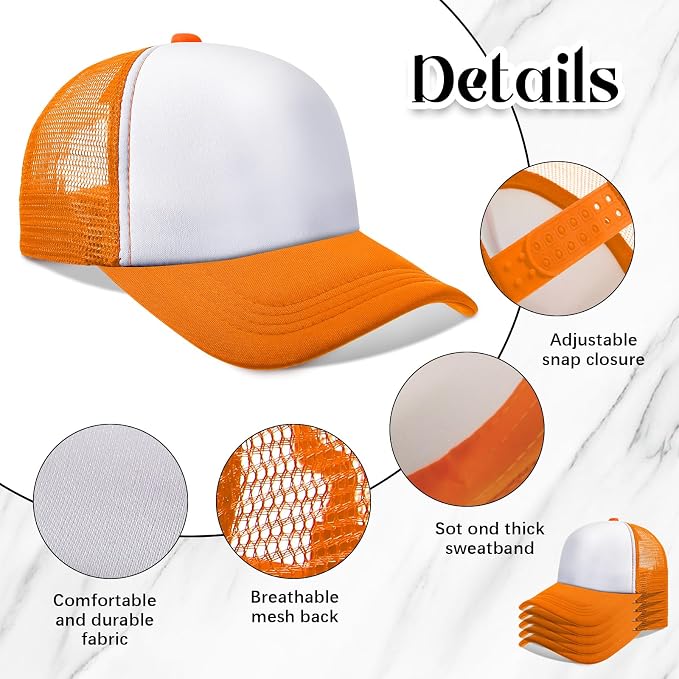 Vabean 24 Pack Sublimation Blank Cap Trucker Mesh Cap Unisex Plain Blank - Image 3