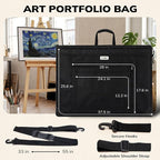 JusArt Art Portfolio Bag, 24x36 Foldable Light Weight Portfolio Folder Case - Image 2