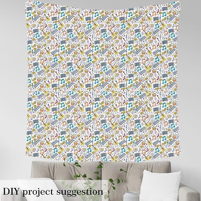 Music Fabric by The Yard, Rock Musical Instrument Guitar Piano Fabrics - Image 4