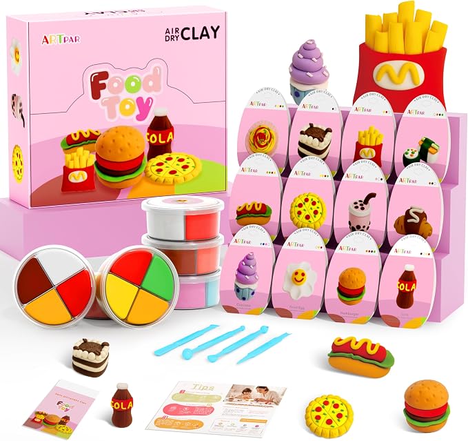 ARTPAR Air Dry Clay Kit for Kids, 12 Box Mini Food Modeling Magic Clay by ARTPARWelcomesYou