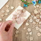 100 Pack Wooden Flower Cutouts for Crafts, 20mm Wood Spring Ornaments to Paint - Image 3