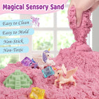 Weilim Unicorn Sensory Bin for Girls, Moldable Play Sand Kit Ages 3-8 | - Image 3