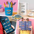 57Pcs Deep Sea Fish Stickers Waterproof Vinyl, Ocean Deepwater Fish Decals - Image 5