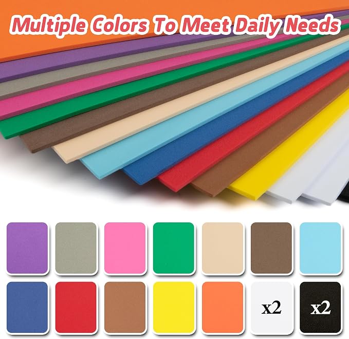Funria 3mm Embroidery Puffy Foam 9" x 12"16Pcs EVA Foam Sheets - Image 4