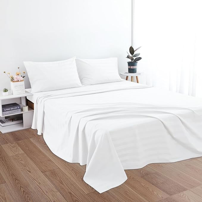 Cotton King Flat Sheet Only, 600 Thread Count 100% Egyptian Cotton Top Sheet - Image 5