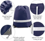 BeeGreen 20 Pieces Navy Blue Drawstring Backpack Bags Wholesale, Reflective - Image 4
