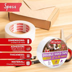 XFasten Double Sided Tape Clear, 2-Inch by 30-Yards, Ideal as a Gift Wrap Tape - Image 3