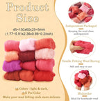 60G Needle Felting Wool Red Wool Roving - Image 5