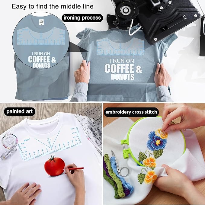 5Pack Tshirt Ruler Guide for Vinyl Alignment, T Shirt Rulers to Center Designs - Image 7