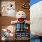 Family Hand Puppets for Kids, Includes Grandpa, Son - Image 2