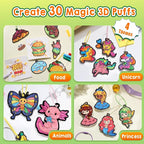 JMMICO 81 PCS 3D Art Paint & Puff Set, Mess-Free Crafts - Image 4