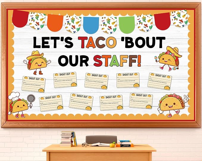 Staff Shout Out Bulletin Board Set Taco Staff Shout Outs Decorations Cute Taco by gisgfim