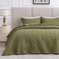 Love's cabin Twin Quilt Bedding Set Olive Green Bedspreads by Lovescabin