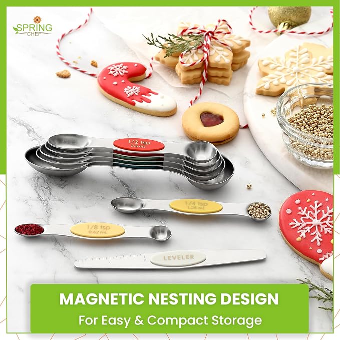 Spring Chef Stainless Steel Magnetic Measuring Spoons Set of 8 - Image 4
