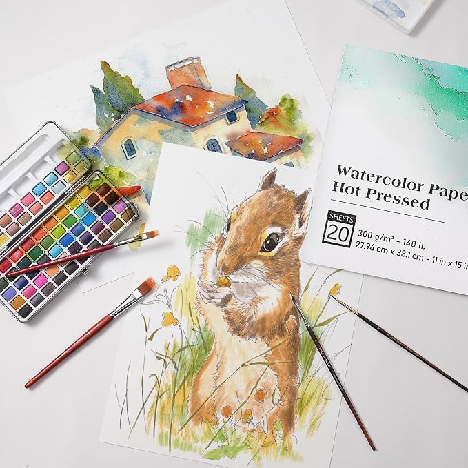 Fuumuui Watercolor Paper Block 11x15 Inch, Smooth Surface 100% Cotton - Image 7