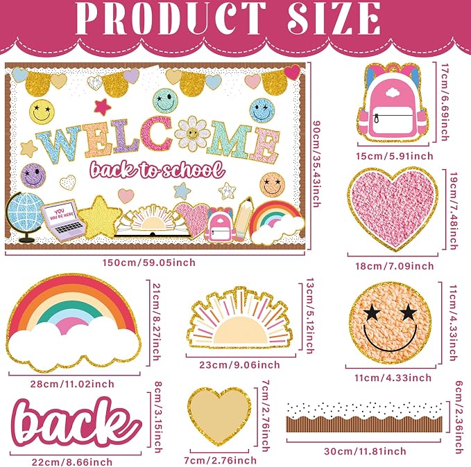 Welcome Back to School Bulletin Board Set Boho Groovy Classroom Decorations - Image 2