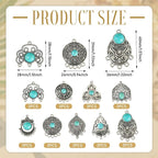 27Pcs Alloy Synthetic Turquoise Chandelier Component Links Charms, Vintage - Image 7