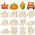 36PCS Wooden Thanksgiving Decoration Fall Ornaments to Paint Happy Thanksgiving by Sophena