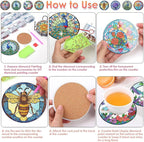 ijbnhd 8 Pcs Animals Diamond Painting Coasters | - Image 6