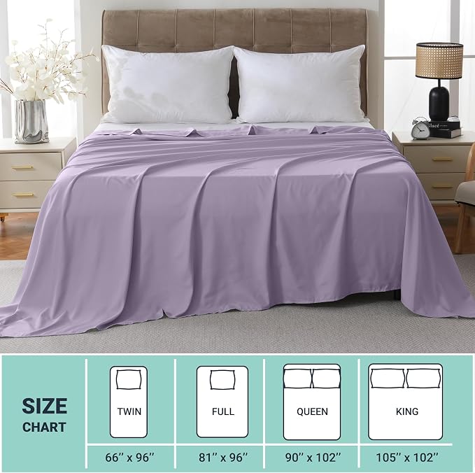 ZPECC King Flat Sheet Only 6 Pack, Durable Lavender Top Bed Sheets - Image 5