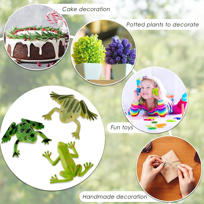 24 Pieces Plastic Frogs Toy Mini Vinyl Realistic Frog Toy Decorations Frogs Fun - Image 5