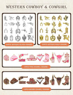 YETOOME 60pcs Western Cowboy & Cowgirl Charms - Image 3