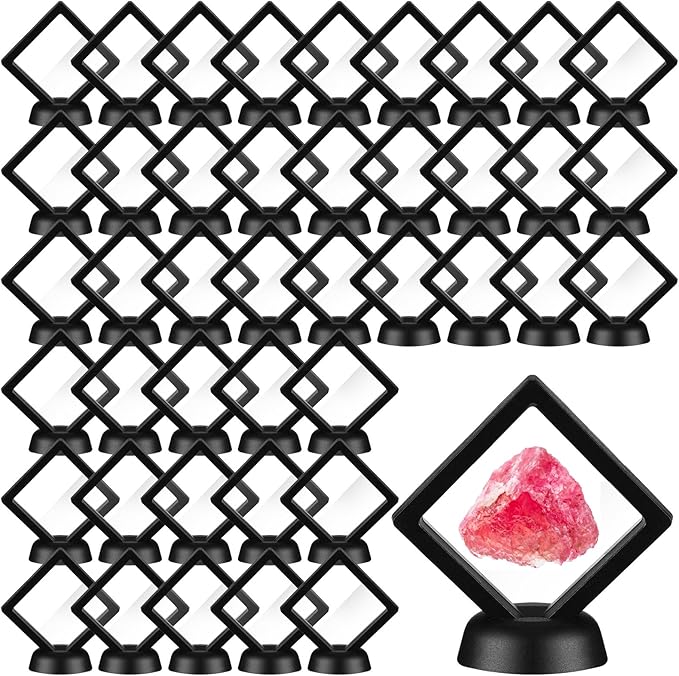 60 Pcs 3D Floating Display Case PE Film Jewelry Storage Box Coins Display Frame by FairySandy
