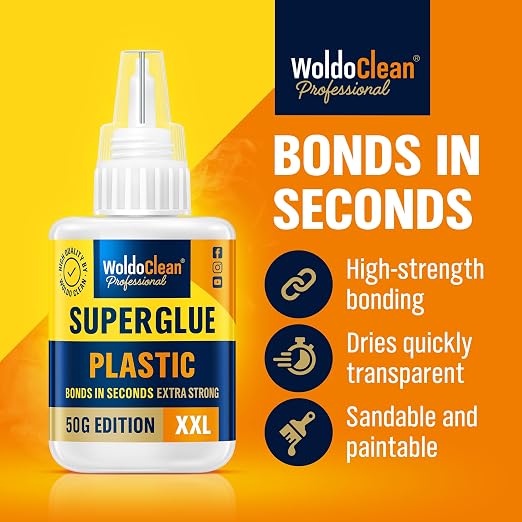 WoldoClean Super Glue for Plastic 50g for Instant Strength - Image 2