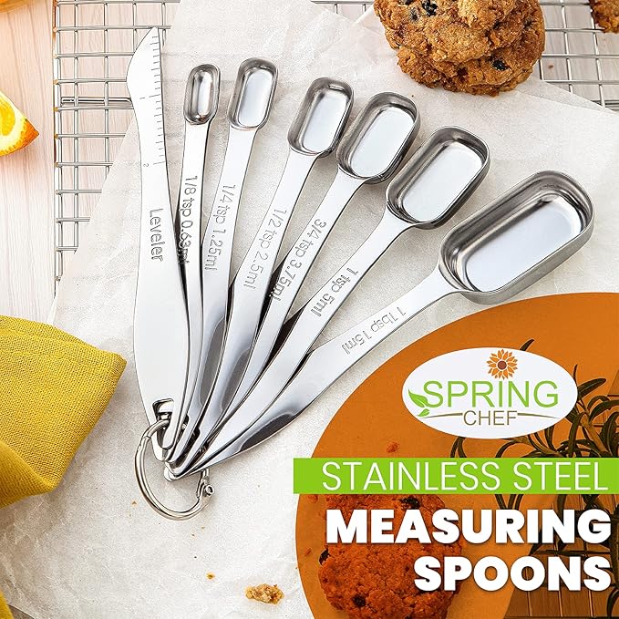 Spring Chef Nesting Stainless Steel Measuring Spoons Set of 7 - Image 2