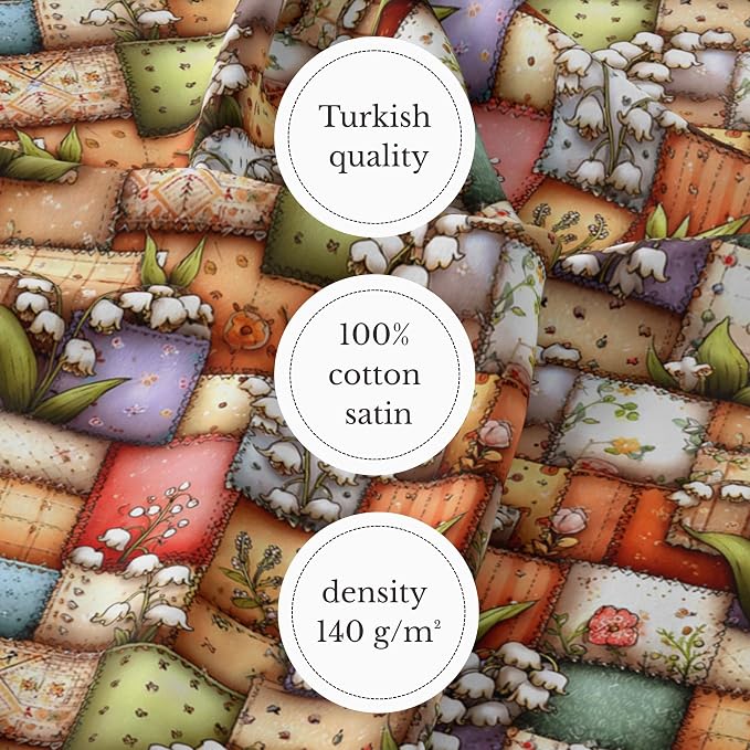 100% Cotton Fabric by the Yard – Turkish Quality Quilting & Sewing Fabric - Image 6