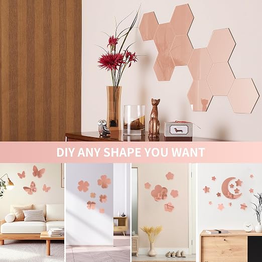 3 Pack Mirrored Acrylic Sheets, 16x12 Inch, 1/8 in Thick, Rose Gold | Plastic - Image 5