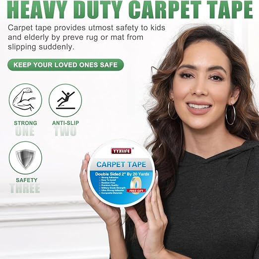 YYXLIFE Double Sided Carpet Tape, 2Inch x 20 Yards, - Image 2