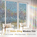 Windimiley Rainbow Window Privacy Film, 3D Stained Glass Christmas Decorative - Image 4