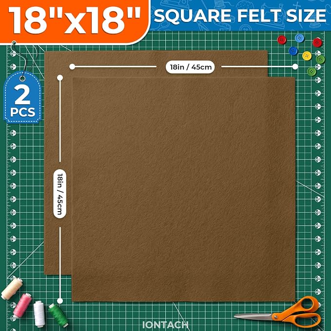 IONTACH 18" X 18" Soft Felt Sheets 1.6mm Thick | Acrylic Felt Fabric Sheets - Image 2