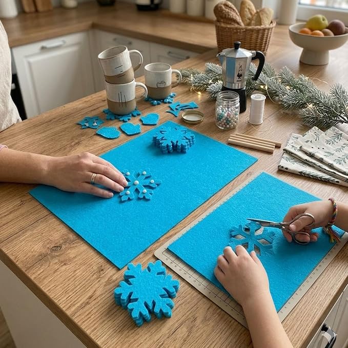HaoFeiJH 6 Pcs Soft Blue Felt Fabric Sheets - Image 6