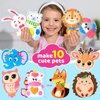 Funtopia Sewing Kit for Kids, 10 Easy DIY Projects of Stuffed Animal - Image 2