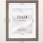 eletecpro 11x14 Vintage Picture Frame, Glass Cover, Horizontal or Vertical - Image 3