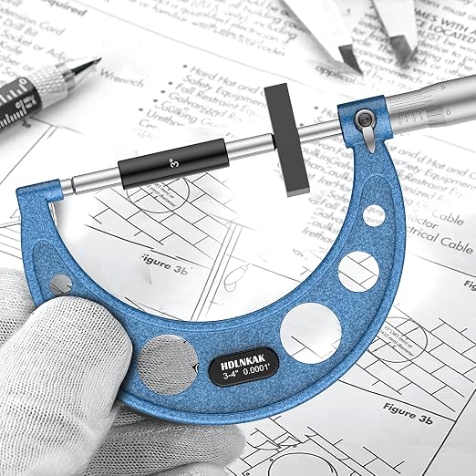 HDLNKAK Outside Micrometer Set, 3-4" Machinist Micrometer, 0.0001" Graduation - Image 3