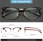 Blue Light Blocking Glasses Vintage Half Frame UV Clear Lens Anti Eyestrain - Image 3
