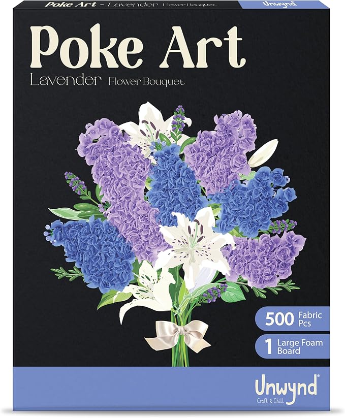 Unwynd Poke Art Lavender Flower Bouquet | Mess-Free Arts and Crafts by Unwynd