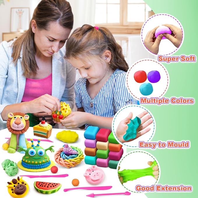 Air Dry Clay 82 Colors, Modeling Magic Clay Gift - Image 5