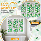 Countewol Greenery Leaf Static Cling Window Film Frosted Stained Glass Privacy - Image 6