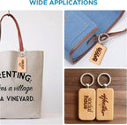 OMTech Wooden Keychain Blanks, Wood Key Chain Bulk, Unfinished Wooden Key Rings - Image 5