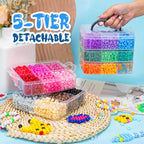 Gionlion 6000+ PCS Pony Beads 30 Assorted Colors Includes Glow in the Dark Bead - Image 3