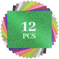 Glitter HTV Heat Transfer Vinyl Bundle -12 Pack 12”x 10" Glitter HTV Heat by Unknown