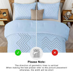 Andency Light Blue Comforter Set Full Size, Boho Soft Warm Tufted Neutral - Image 5