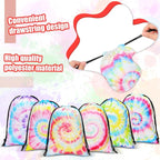 Zhengmy Tie Dye Party Favor Bags 10 x 7 Inch Candy Goodies Treat Bags - Image 3